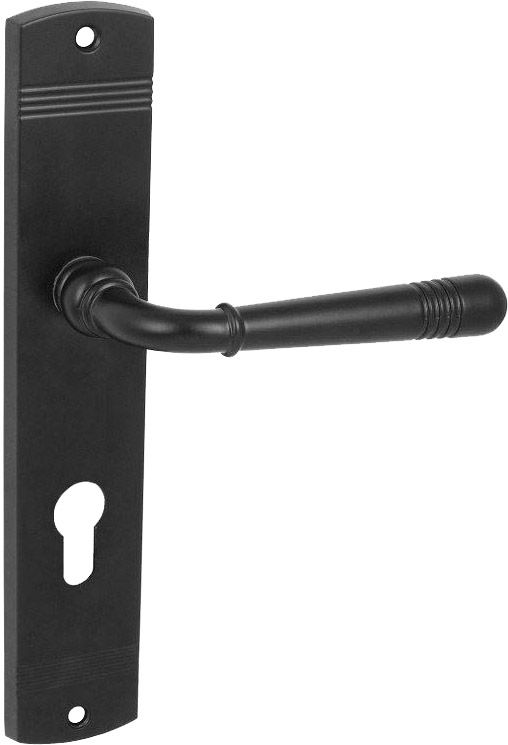 Klamka drzwiowa Loft długi szyld 72 mm na wkładkę czarna