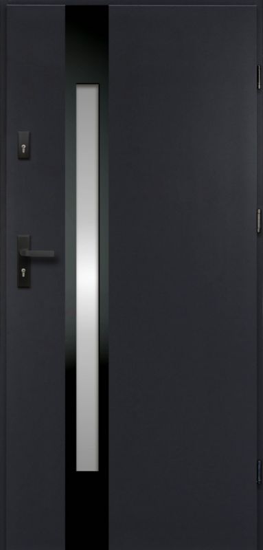 Drzwi zewnętrzne O.K. Doors Temida Black P55 80 prawe antracyt