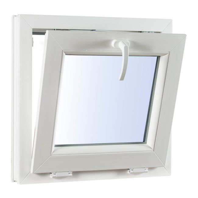 Okno PCV uchylne trzyszybowe 565 x 535 mm antracytowe