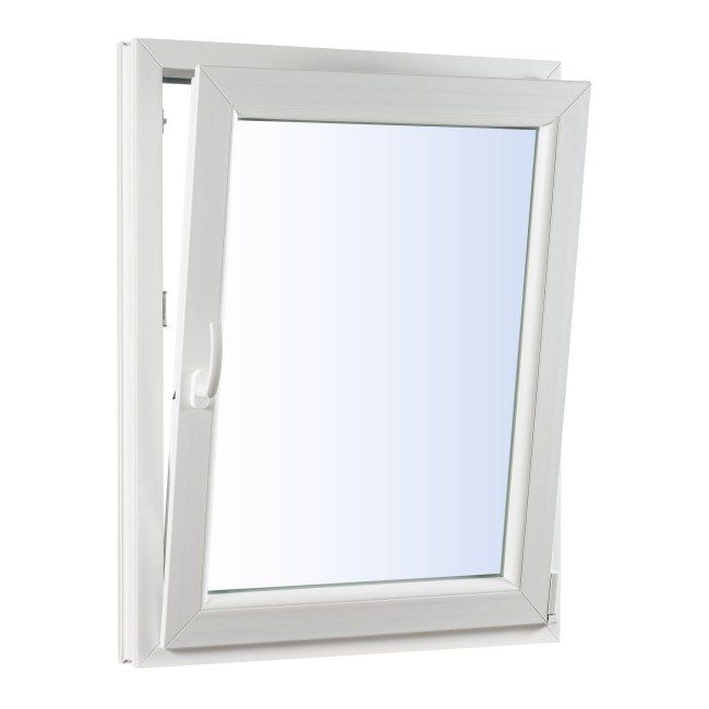Okno PCV rozwierno-uchylne dwuszybowe 565 x 1135 mm prawe antracytowe