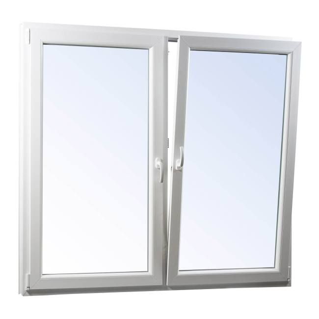 Okno PCV rozwierne + rozwierno-uchylne trzyszybowe 1465 x 1135 mm symetryczne antracytowe
