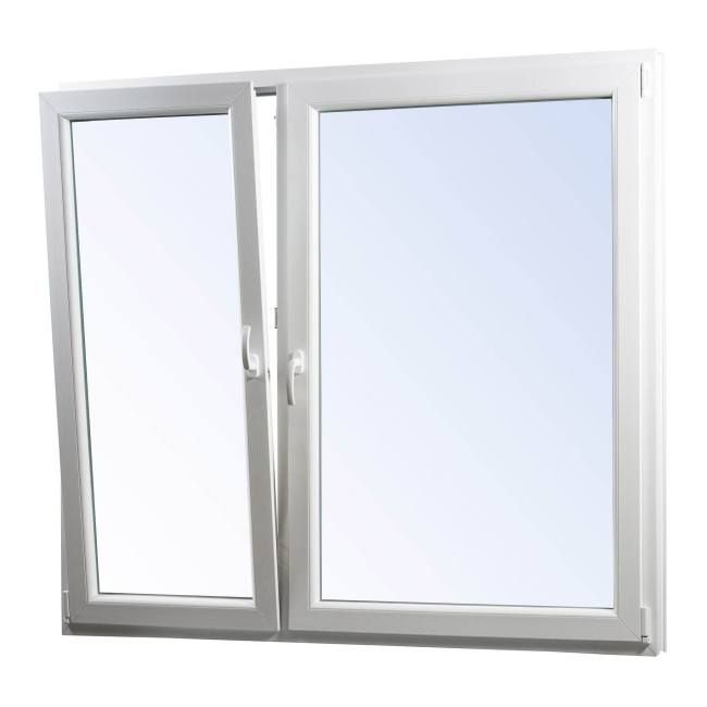 Okno PCV rozwierno-uchylne + rozwierne trzyszybowe 1465 x 1435 mm lewe białe
