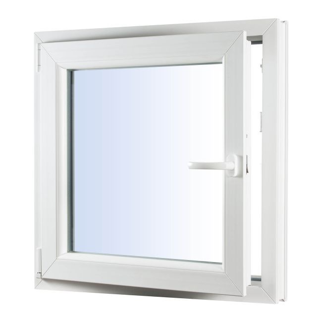 Okno PCV rozwierno-uchylne trzyszybowe Rehau 865 x 835 mm lewe białe