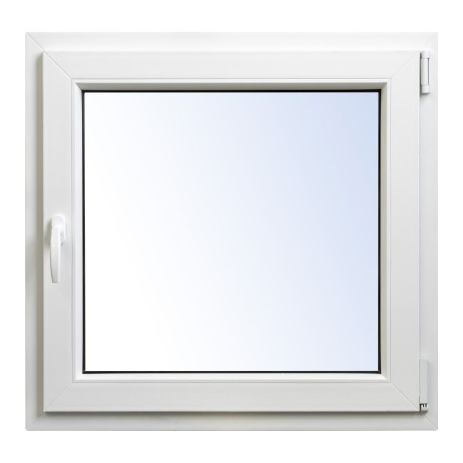 Okno PCV rozwierno-uchylne dwuszybowe Rehau 865 x 835 mm prawe białe