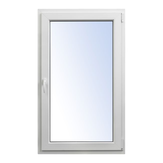Okno PCV rozwierno-uchylne dwuszybowe Rehau 865 x 1435 mm prawe białe