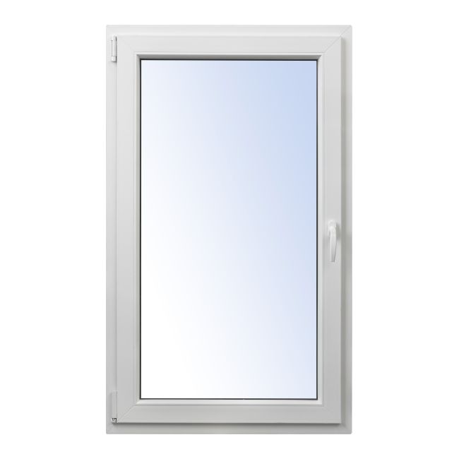Okno PCV rozwierno-uchylne dwuszybowe Rehau 865 x 1435 mm lewe białe