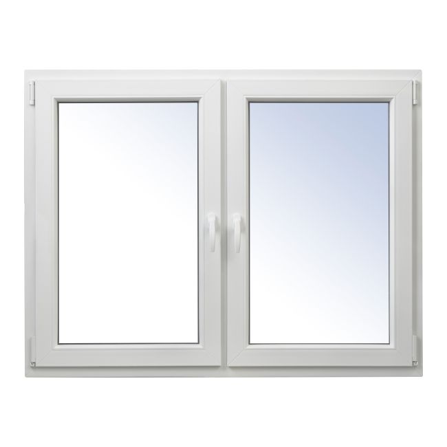Okno PCV rozwierne + rozwierno-uchylne dwuszybowe Rehau 1465 x 1135 mm symetryczne białe
