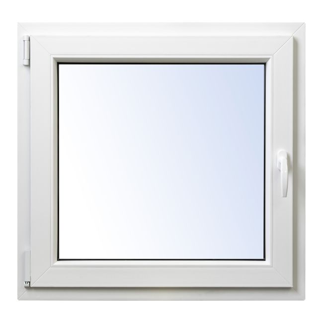 Okno PCV rozwierno-uchylne dwuszybowe Rehau 565 x 535 mm lewe białe