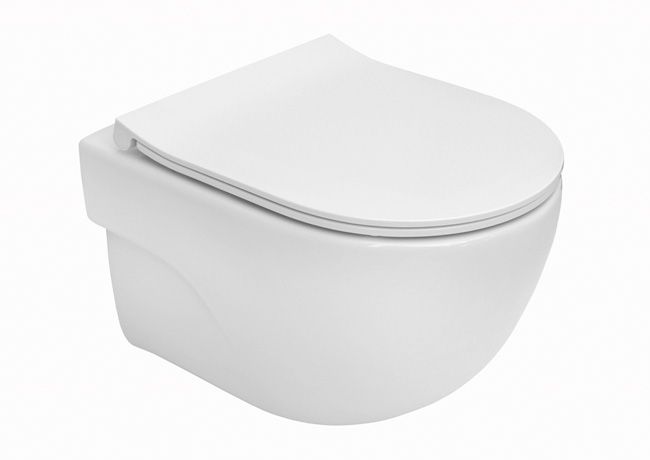 Miska WC wisząca Roca Teras bezkołnierzowa z deską wolnoopadającą z duroplastu