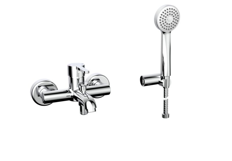 Bateria wannowa z zestawem prysznicowym Roca Carelia chrom