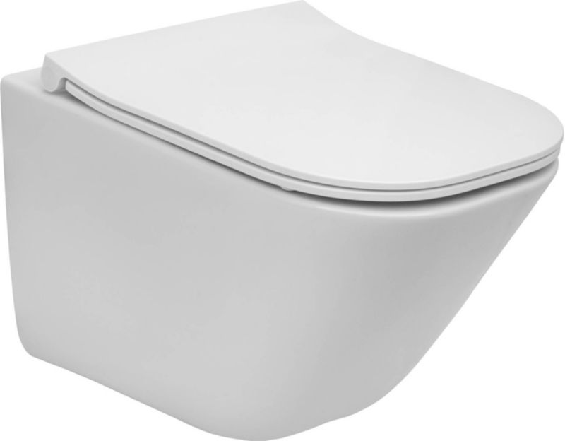 Miska WC wisząca Roca Zefir 48 cm bezkołnierzowa z deską wolnoopadającą biała