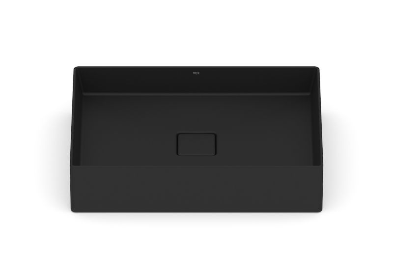 Umywalka ceramiczna nablatowa Roca Terra 51 x 36 cm czarny mat