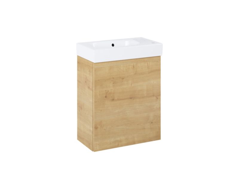 Szafka z umywalką Roca Mini-N 45 cm wisząca jasny dąb