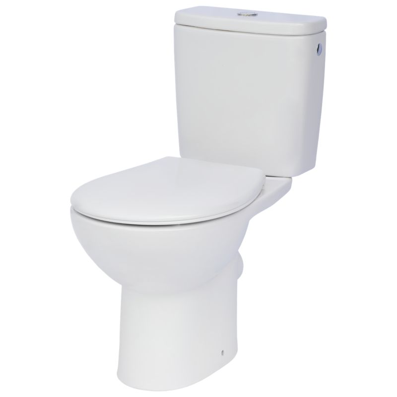Kompakt WC Roca Nora bezkołnierzowy z deską wolnoopadjącą poziomy