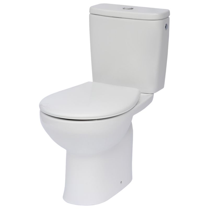 Kompakt WC Roca Nora bezkołnierzowy z deską wolnoopadjącą pionowy